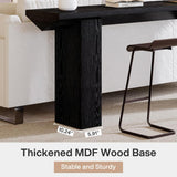 Extra Long Narrow Console Table For Entryway & Hallway - Black / White Print