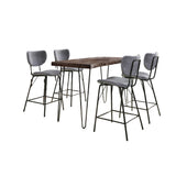 Nature's Edge - 5 Piece Counter Set With Modern Barstools - Slate