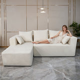 Modular Corner Sofa With Soft Linen Fabric