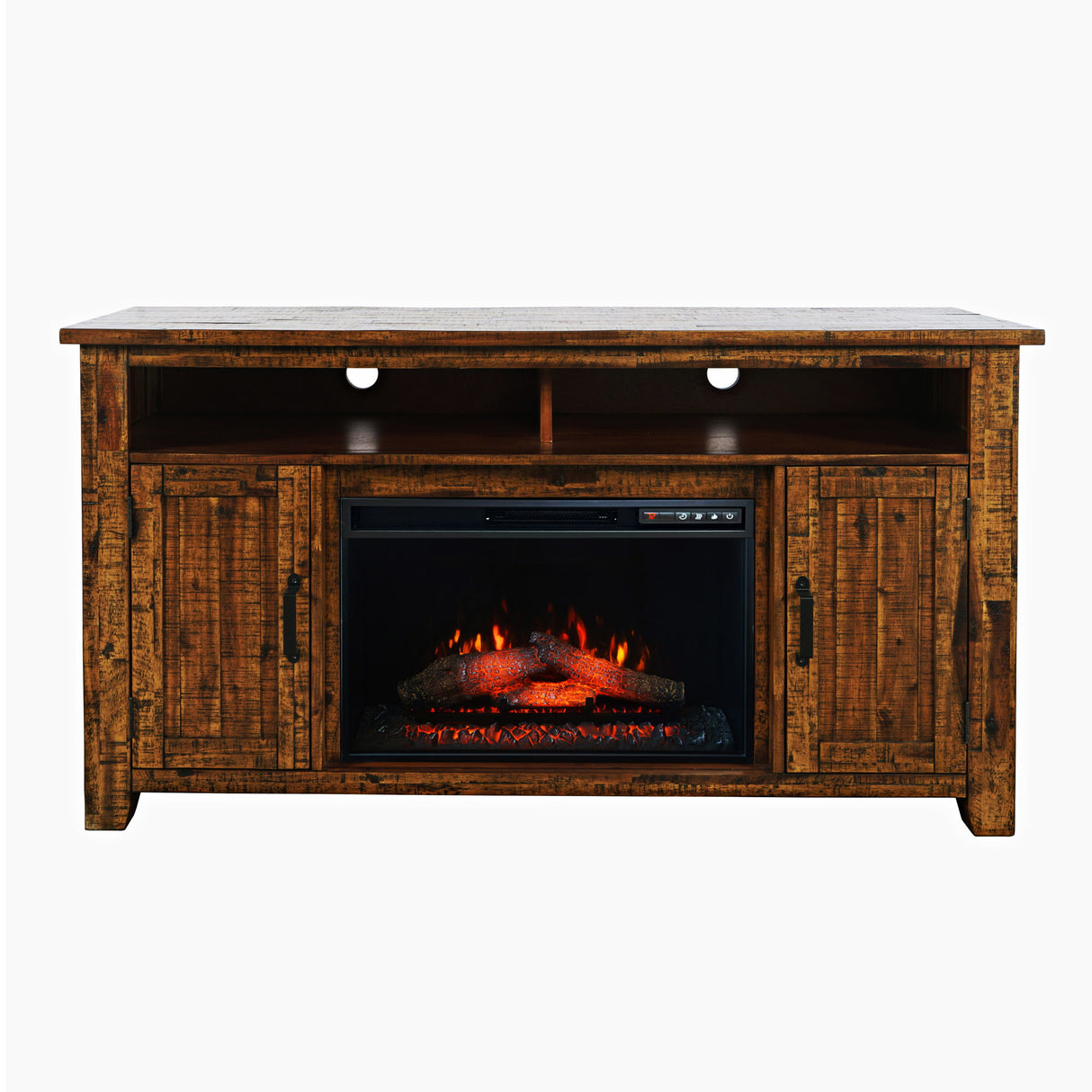 Cannon Valley - 60" Fireplace - Distressed Brown