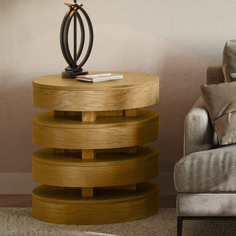 Brix Round End Table - Espresso