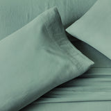 Linen-Weave Cotton Split King Sheet Set - Sage