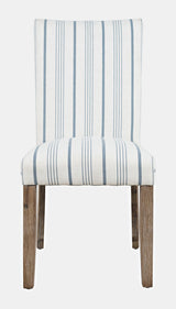 Eastern Tides - Upholstered Dining Chair (Set of 2) - Blue Stripe / White