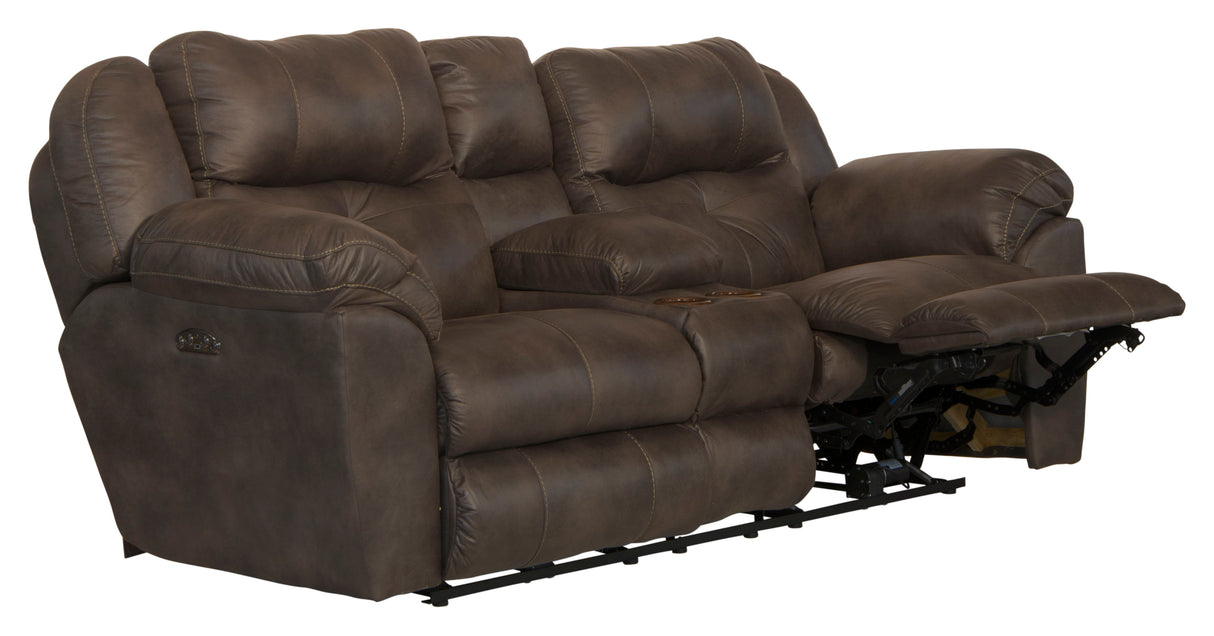 Ferrington - Power Lay Flat Reclining Console Loveseat with Power Adjustable Headrest