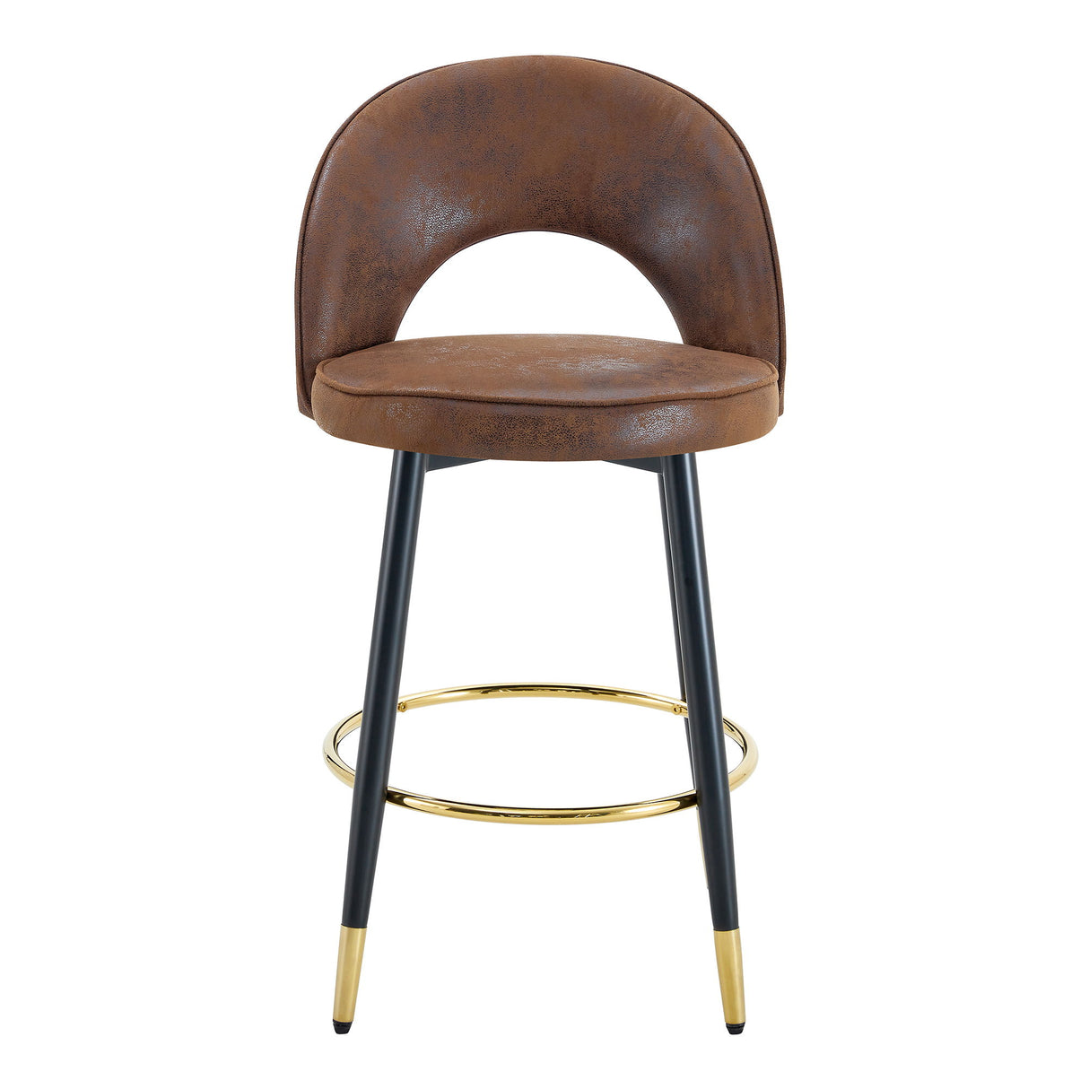Upholstered Rotatable Bar Chair With Metal Legs For Dining Room