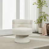 Swivel Accent Chair, 360° Rotating Design With Ergonomic Support For Living Room, Bedroom & Home Office - Cream White