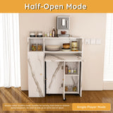 Multifunctional Folding Dining Table With Wall-Mounted Sideboard & Storage