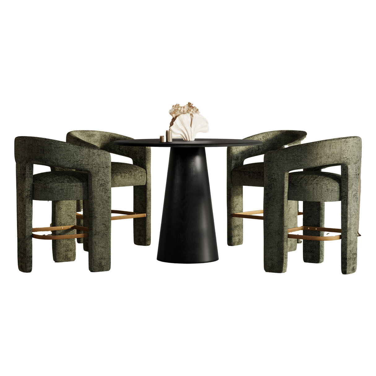 Gwen - 5 Piece Counter Dining Set - Black Table