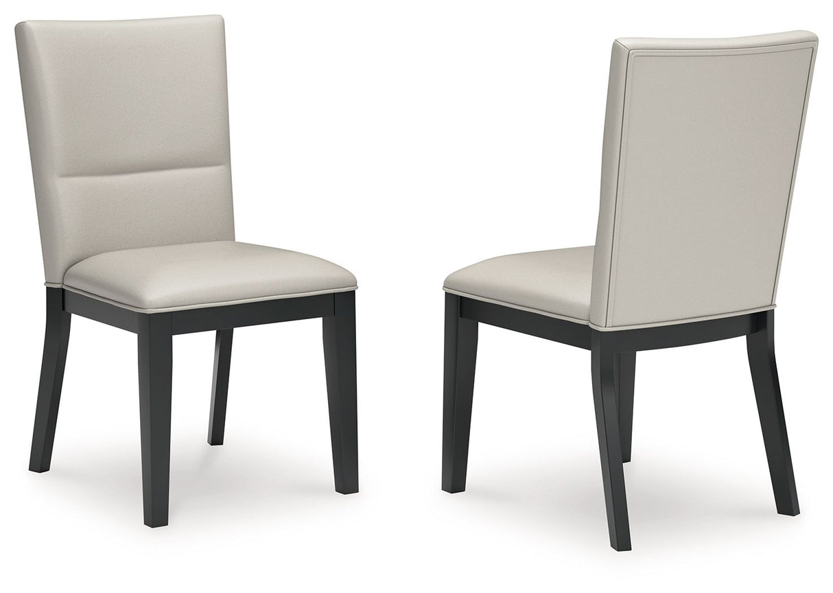 Glinari - 5 Pc. - Dining Room Table, 4 Side Chairs - Taupe / Black
