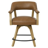 Rylie - Swivel Vegan Leather Counter Chair - Camel