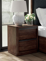 Dilenno - Dark Brown - Two Drawer Night Stand