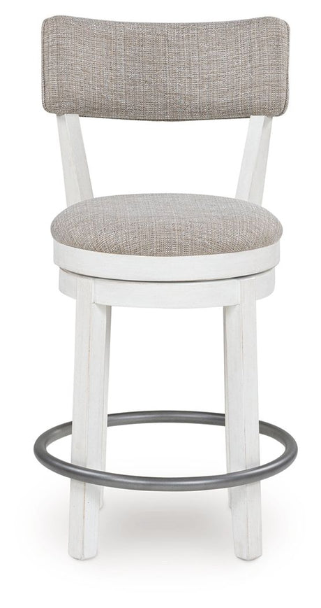 Robbinsdale - Upholstered Swivel Barstool (Set of 2) - Antique White