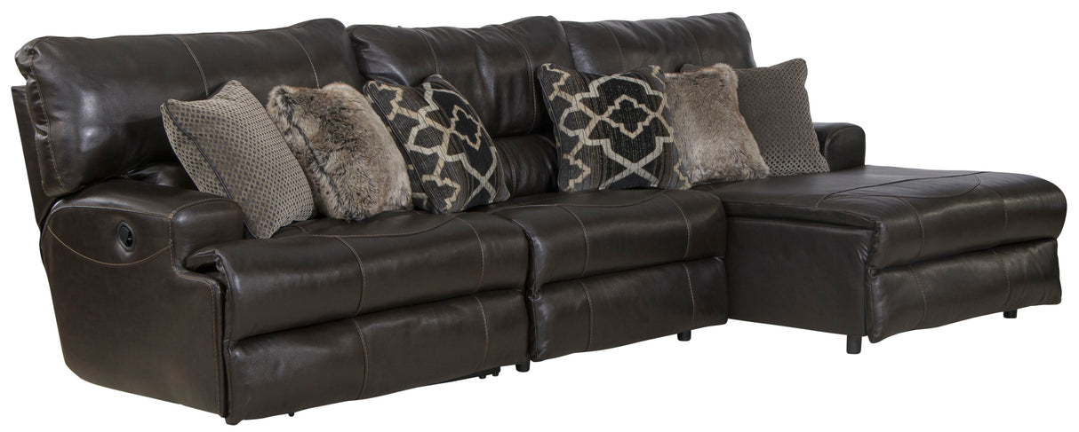 Como - 3 Piece Italian Leather Match Reclining Sofa