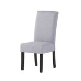 Amaranthine - Upholstered Dining Chair With High Back And Wood Legs (Set of 2) - Light Gray