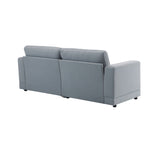 Modern Square Arm Sofa With Soft Fabric Upholstery, Deep Cushions
