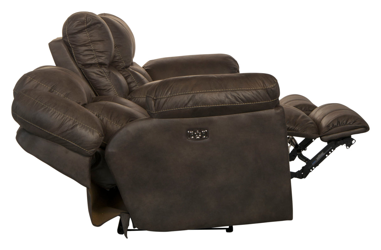 Ferrington - Power Lay Flat Reclining Console Loveseat with Power Adjustable Headrest & Lumbar