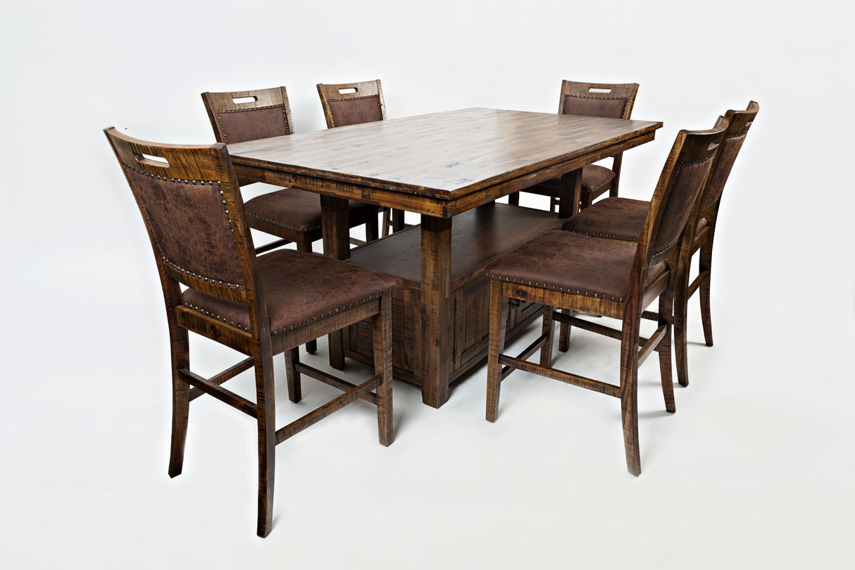 Cannon Valley - 7 Piece Counter Set - Distressed Medium Brown