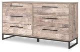 Neilsville - Six Drawer Dresser - Vinyl-Wrapped - Whitewash