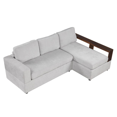 Sectional Sofa Upholstered Sofa Couch With Reversible Armrests For Living Room
