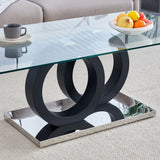 Contemporary Style Glass Top Coffee Table