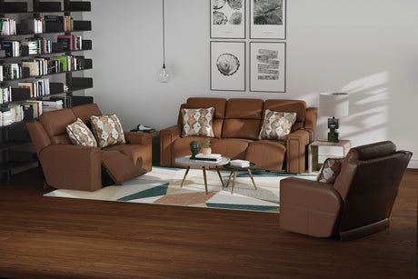 Arezzo - Power Headrest Power Lay Flat Recliner With Zero Gravity/Extended Ottoman - Whiskey