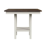 Brooks - 5 Piece Counter Set With Table And 4 Upholstery Seat & Wood Back Chairs - Medium Brown & White