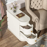 Narrow 2 Drawer End Table