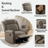 360 Degrees Swivel Recliner Manual Rocking Recliner Home With Adjustable Backrest