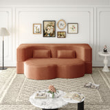Convertible Plush Corduroy Foam-Filled Sleeper Sofa Bed With 2 Pillows