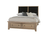 Woodbridge - Storage Upolstered Bed - Light Brown Wood