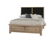 Woodbridge - Storage Upolstered Bed - Light Brown Wood