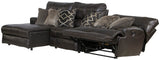 Como - 3 Piece Italian Leather Match Reclining Sofa