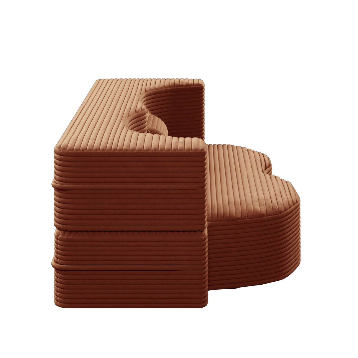 Convertible Plush Corduroy Foam-Filled Sleeper Sofa Bed With 2 Pillows