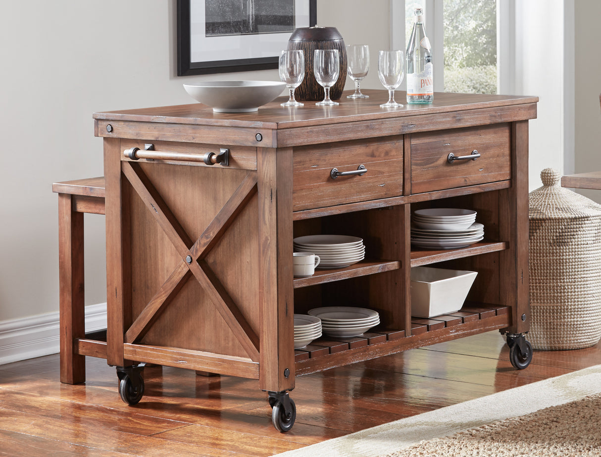 Anacortes Dining Kitchen Island With Wood Top