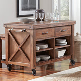 Anacortes Dining Kitchen Island With Wood Top