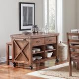 Anacortes Dining Kitchen Island With Wood Top