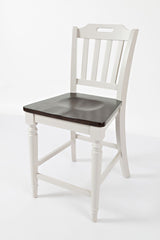 Orchard Park - Slatback Counter Stool (Set of 2) - Soft Gray / Dark Brown