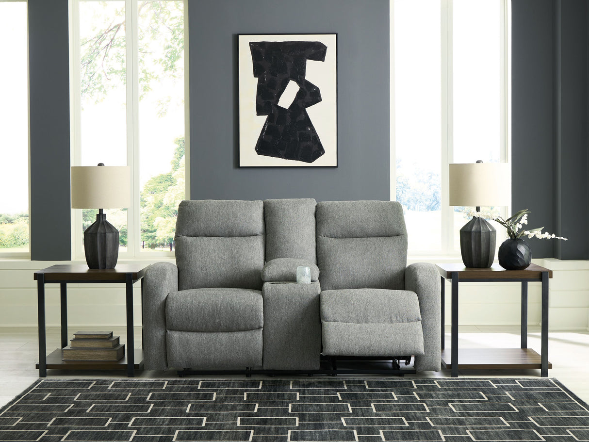 Gauntlet - Sterling - Double Recline Loveseat With Console