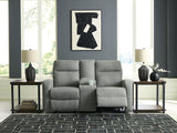 Gauntlet - Sterling - Double Recline Loveseat With Console
