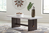 Burkhaus - Rectangular Cocktail Table - White / Dark Brown