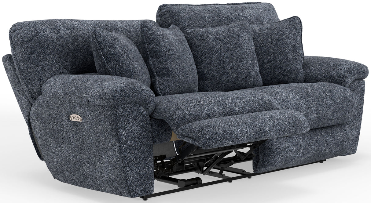 Paxon - Deep Seat Power Reclining Sofa With Power Adjustable Headrest - Smoke