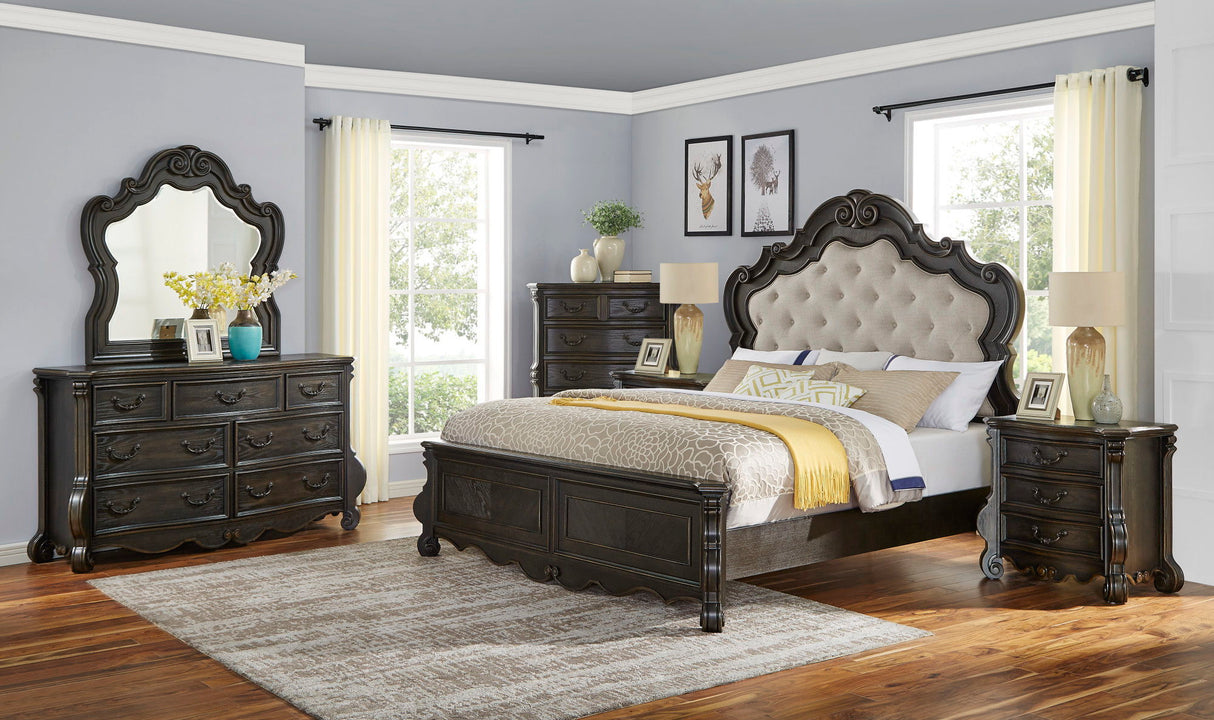 Rhapsody - 6 Piece King Bedroom Set - Dark Brown