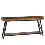 Extra Long Console Table For Living Room - Rustic Brown