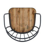 Industrial Inspired Indoor Dining Chair With Metal Legs And Birch (Set of 2) - Black / Natural