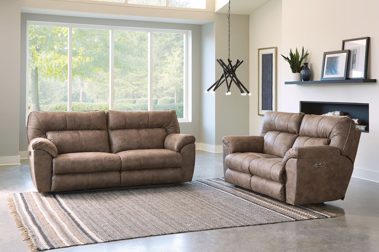 Hollins - Power Reclining Loveseat - Coffee