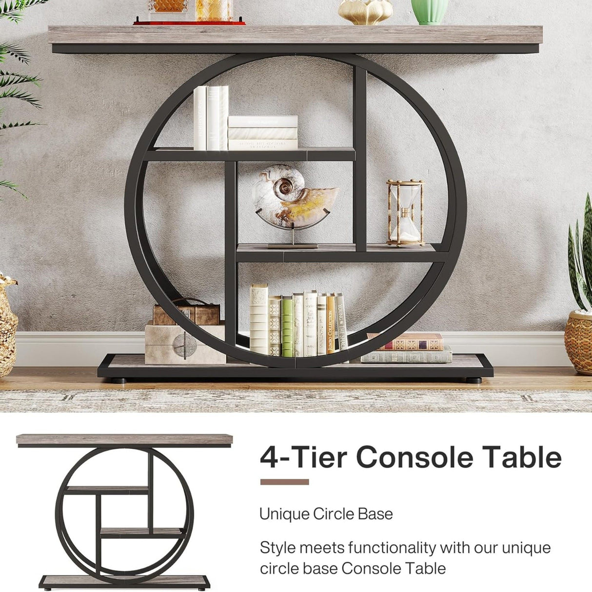 Console Table With 4 Tier Design For Living Hallway