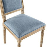 French Country Style Dining Chair With Upholstered Seating And Fluted Legs