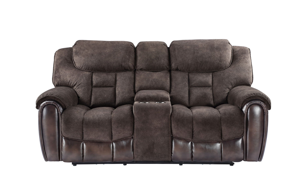 Apollo - Dual Power Console Loveseat - Black