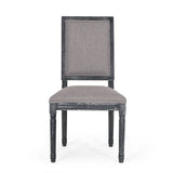 French Country Style Dining Chair With Upholstered Seating And Fluted Legs