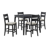 Garcia - 5 Piece Counter Set With Table And 4 Chairs - Black